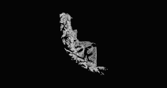 Sketch Magallanes y Antartica Chilena outline map animation - smooth progressive reveal