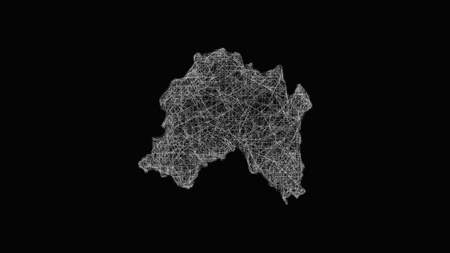 Sketch Region Metropolitana de Santiago outline map animation - smooth progressive reveal