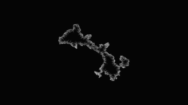 Sketch Gansu outline map animation - smooth progressive reveal