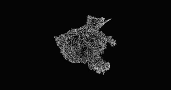 Sketch Henan outline map animation - smooth progressive reveal