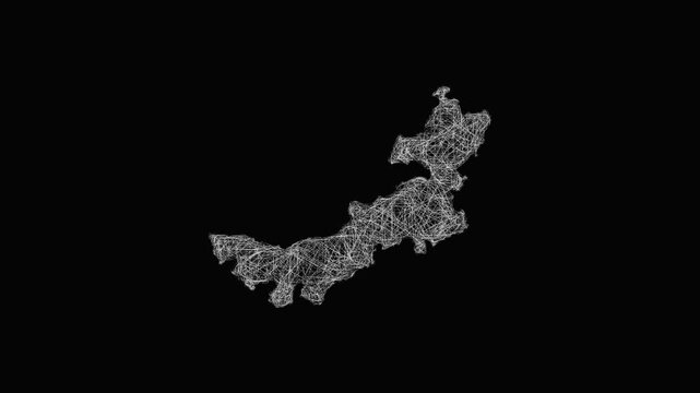 Sketch Nei Mongol outline map animation - smooth progressive reveal