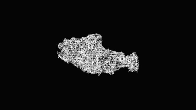 Sketch Tibet outline map animation - smooth progressive reveal