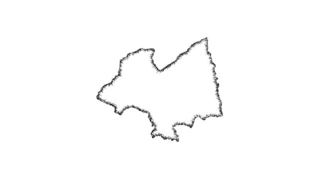 Sketch Kampong Thum outline map animation - smooth progressive reveal