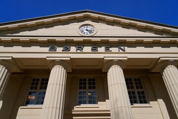 Fototapeta premium Stock exchange building in Oslo, Norway. The historic monumental building is known as Borsen in Norwegian language (generic word for stock exchange).