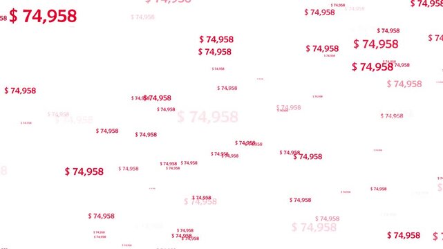 dollars money flying negatively 100K to 0 on white background. bankruptcy debt loan corporate tax deduction concept