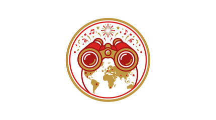 World binoculars vision, exploration, discovery, travel, global search, festive celebration © Leo