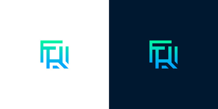 Contemporary FTK monogram logo featuring a vibrant blue-green gradient in an abstract linear design, suitable for innovative business and tech branding