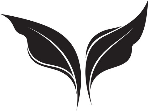 Black organic abstract shapes with smooth curves and sharp edges silhouette black silhouette