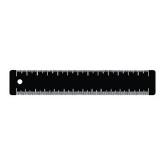 Ruler measurement tool silhouette icon vector illustration black isolated graphic on white b. © FAROZON