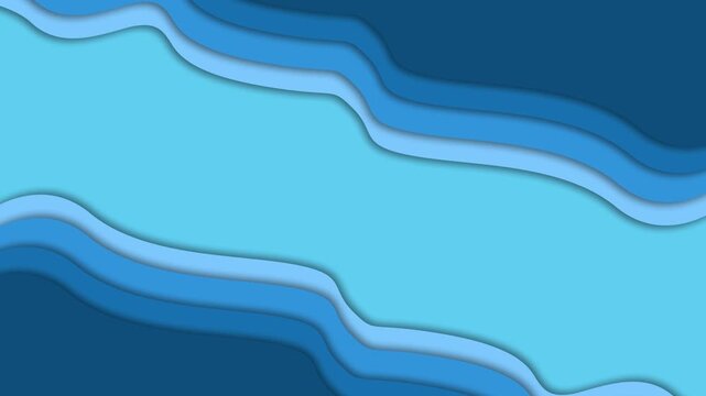 Abstract design in the form of blue waves in a flat style. 4K