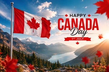 Happy Canada Day July 1 Patriotic Canadian National Holiday Celebration