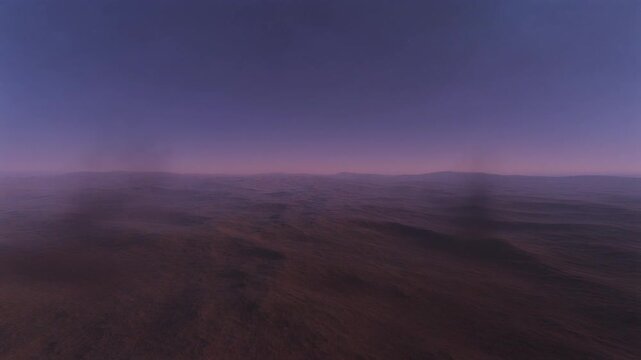 Mysterious Cursed Empty American Desert at Dawn with Dark Smoke Pillars, Cinematic Full HD Seamless Loop Landscape