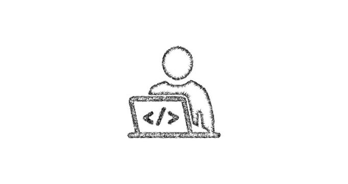 Sketch web developer icon animation - smooth progressive reveal