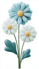 Fototapeta premium white daisy on blue background
