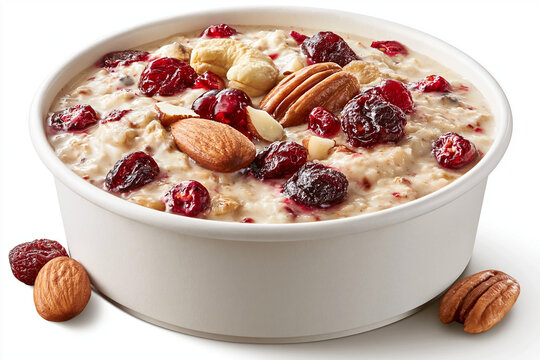 Instant Oatmeal Cup Isolated on White Background