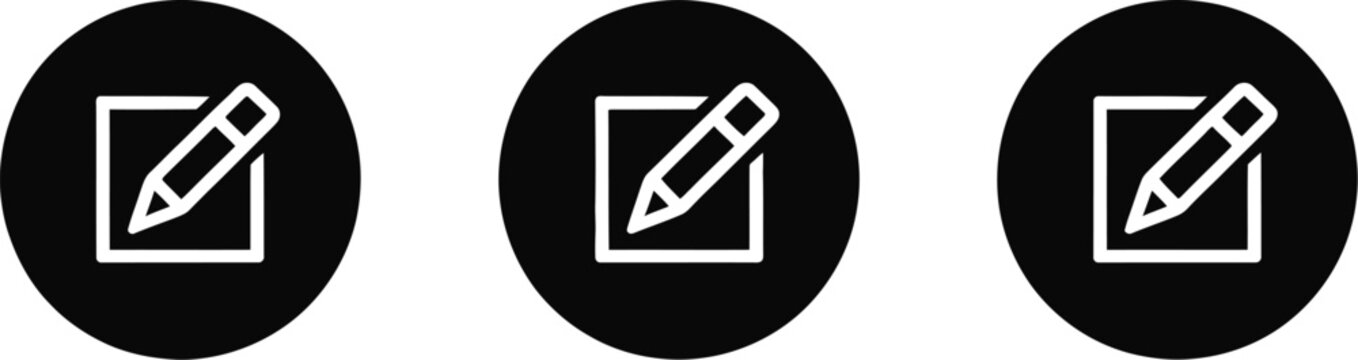Edit icon vector, interface pencil sign representing content editing text update user interaction and digital UI UX design elements.