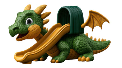 Fototapeta premium Dragon Playground Slide for Children Isolated on Transparent Background