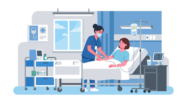 Medical professional attending to a patient.