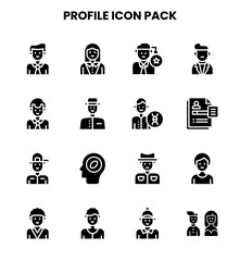 Fototapeta premium Profile Glyph Collection Icons Pack