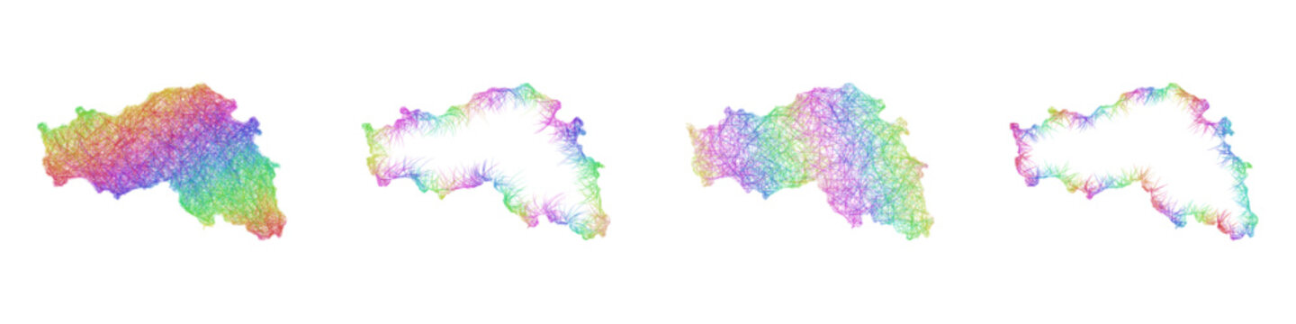 Multicolor sketch Belgorod map design set