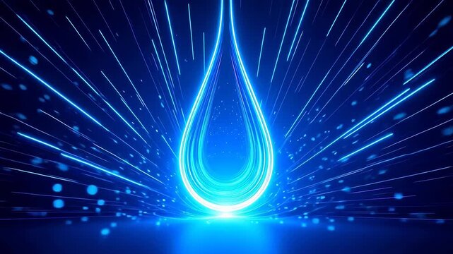 Neon light water drop design