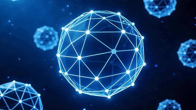 Abstract network sphere in digital space