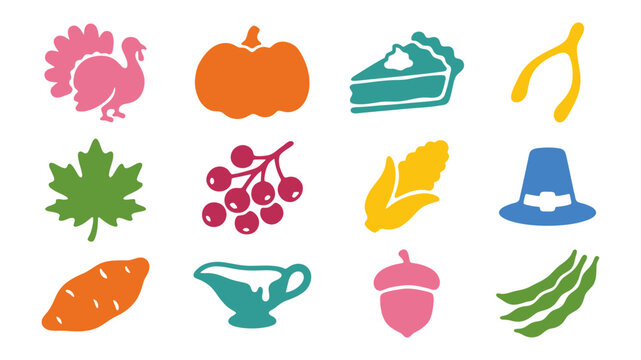 set of thanksgiving icons