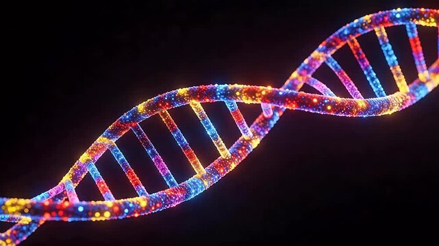 Colorful DNA helix structure