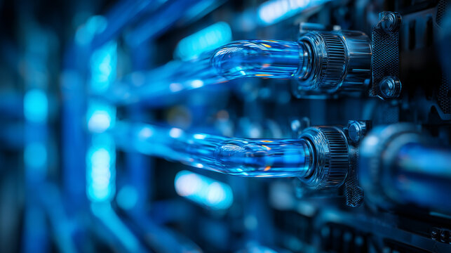 Close-up of transparent liquid cooling tubes installed in a high-performance computer, representing advanced PC cooling, gaming hardware, overclocking, and custom water cooling systems.