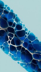 Abstract Liquid Background Featuring Flowing Shades of Blue with Intricate Cellular Bubble Patterns