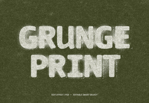 Grunge Print Text Effect