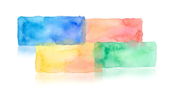 Watercolor paint banner isolated on white white background