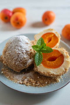 Austrian and czech sweet dessert apricot dumplings