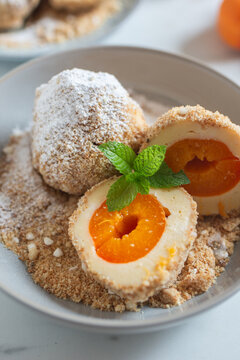 Austrian and czech sweet dessert apricot dumplings