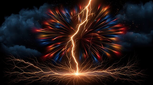 Electrical Energy Burst Triggered By Lightning Strike