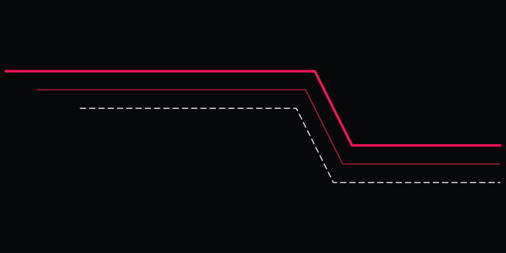 Abstract background design featuring colorful geometric line charts on solid black surface.