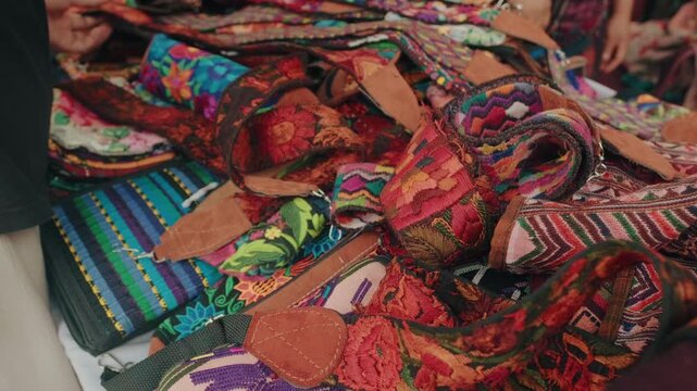 Vibrant Textile Displays at the Famous Street Market of Chichicastenango