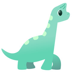 Fototapeta premium Gentle Green Brachiosaurus Dinosaur Graphic with Long Neck
