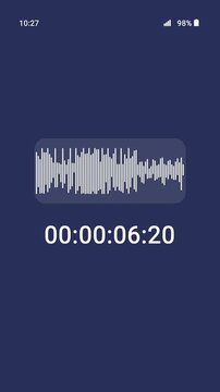 Vertical video animation of a voice message on a smartphone screen - the voice message is currently being recorded.