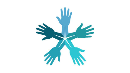 Fototapeta premium Diverse Hands Reaching Together Forming Star Shape - Unity and Teamwork Concept