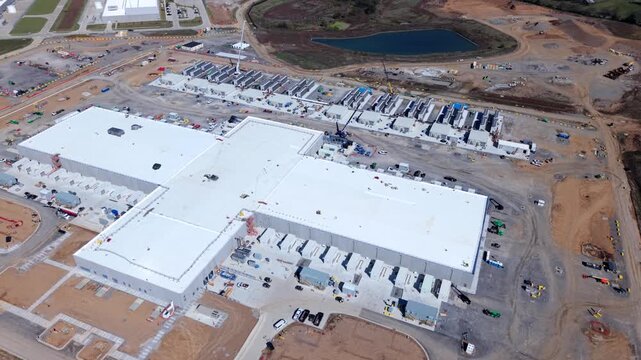 Meta's Cloud Computer Gallatin Data Center, Facility For Global Infrastructure With Renewable Energy In Tennessee, USA.