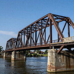 Fototapeta premium Gothic Bridge Iron. Historic Edmund Pettus Bridge, Selma, Alabama