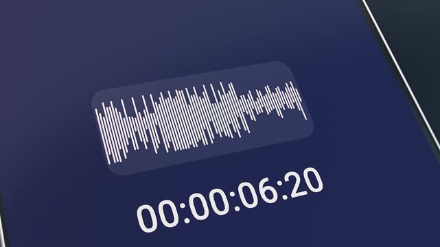 Video animation of a voice message on a smartphone screen - the voice message is currently being recorded.