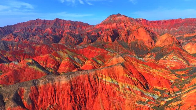 Aerial Drone View of Zhangye Rainbow Mountains &ndash; China&rsquo;s Colorful Danxia LandformSurreal Earth Layers from Above: China&rsquo;s Most Colorful Rock Formations