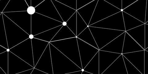 Fototapeta premium Abstract background. 3D rendering. Network or connection. Vector.Long banner polygon connections vector illustration. Modern abstract geometric minimal background. 