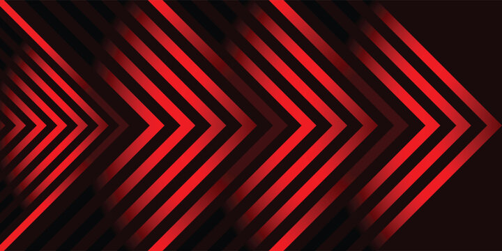3D red lines techno abstract background overlap layer on dark space with arrows shapes effect decoration. Modern graphic design element stripes style concept for web banner, card, or brochure cover
