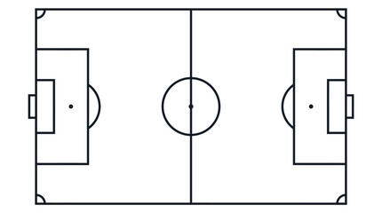 a soccer field diagram with goals. © sarda