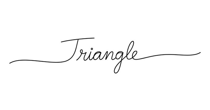 Elegant cursive triangle text on white background. No editable strokes