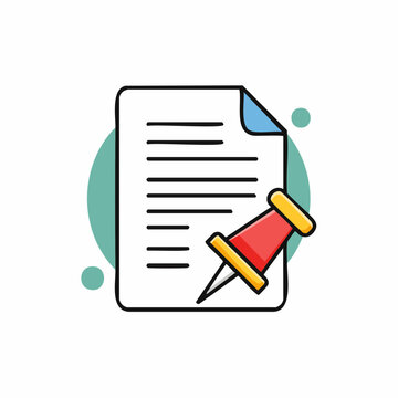 Document with Thumbtack Icon