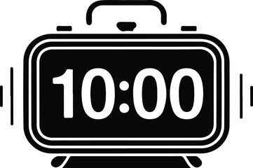 Naklejka premium Black digital alarm clock icon